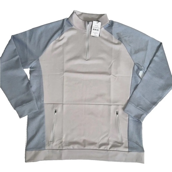 Mizzen+Main Men's Versa 1/4 Zip Pullover Light Pastel Grey Large - Picture 3 of 8